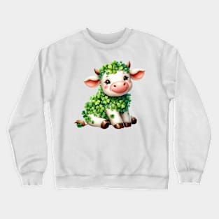 Clover Cow St Patricks Day Crewneck Sweatshirt